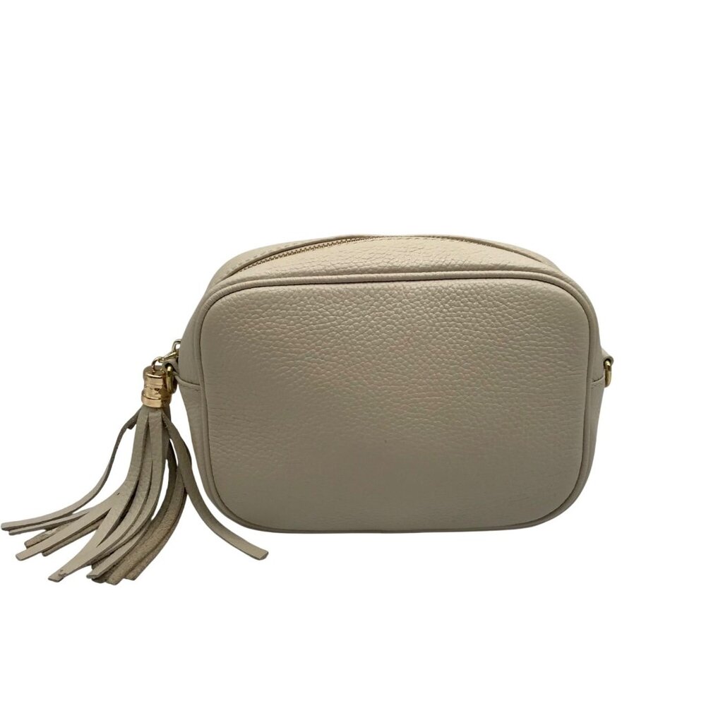 Borse In Pelle Beige Leather Camera Bag